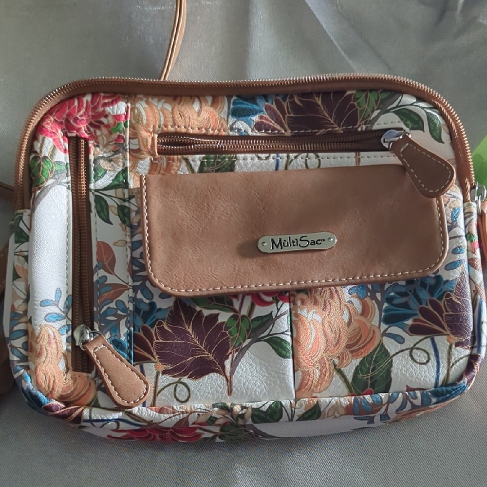 Floral Tan Crossbody Bag